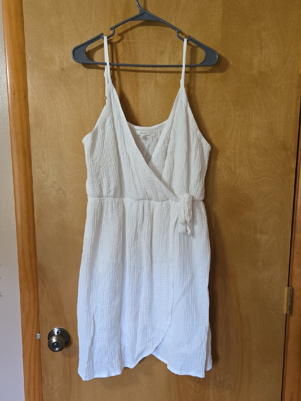 Maurices White Gauze Wrap-Style Mini Dress